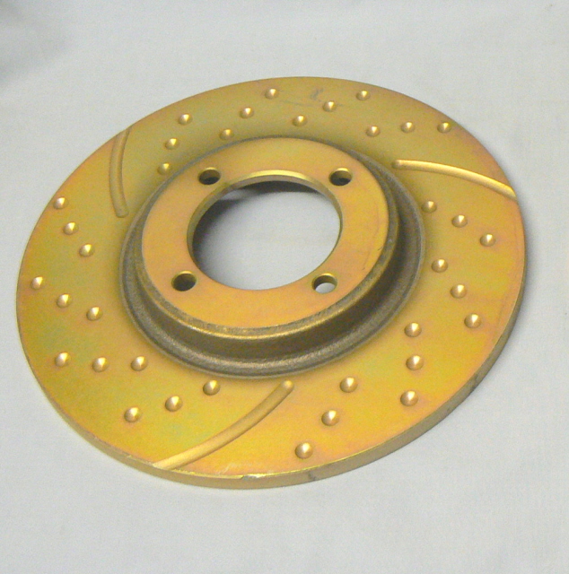 SJ036J0038 PAIR of FRONT BRAKE DISCS, (Grooved and spotdrilled)